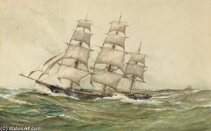 The Clipper Ship Racer Of New York — Montague Dawson