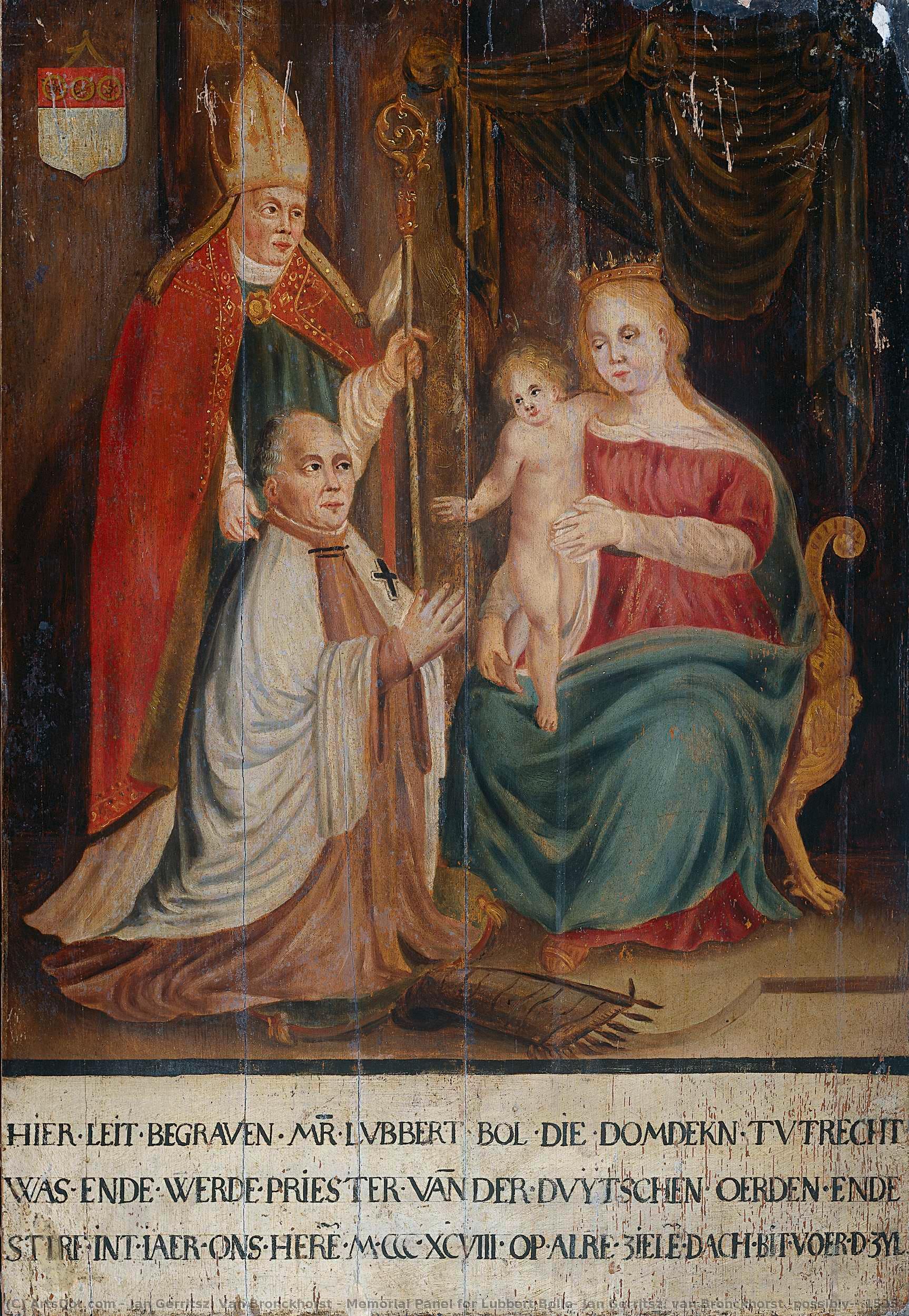 Memorial Panel For Lubbert Bolle, Jan Gerritsz. Van Bronckhorst (possibly), 1525 - 1574 — Jan Gerritsz Van Bronchorst