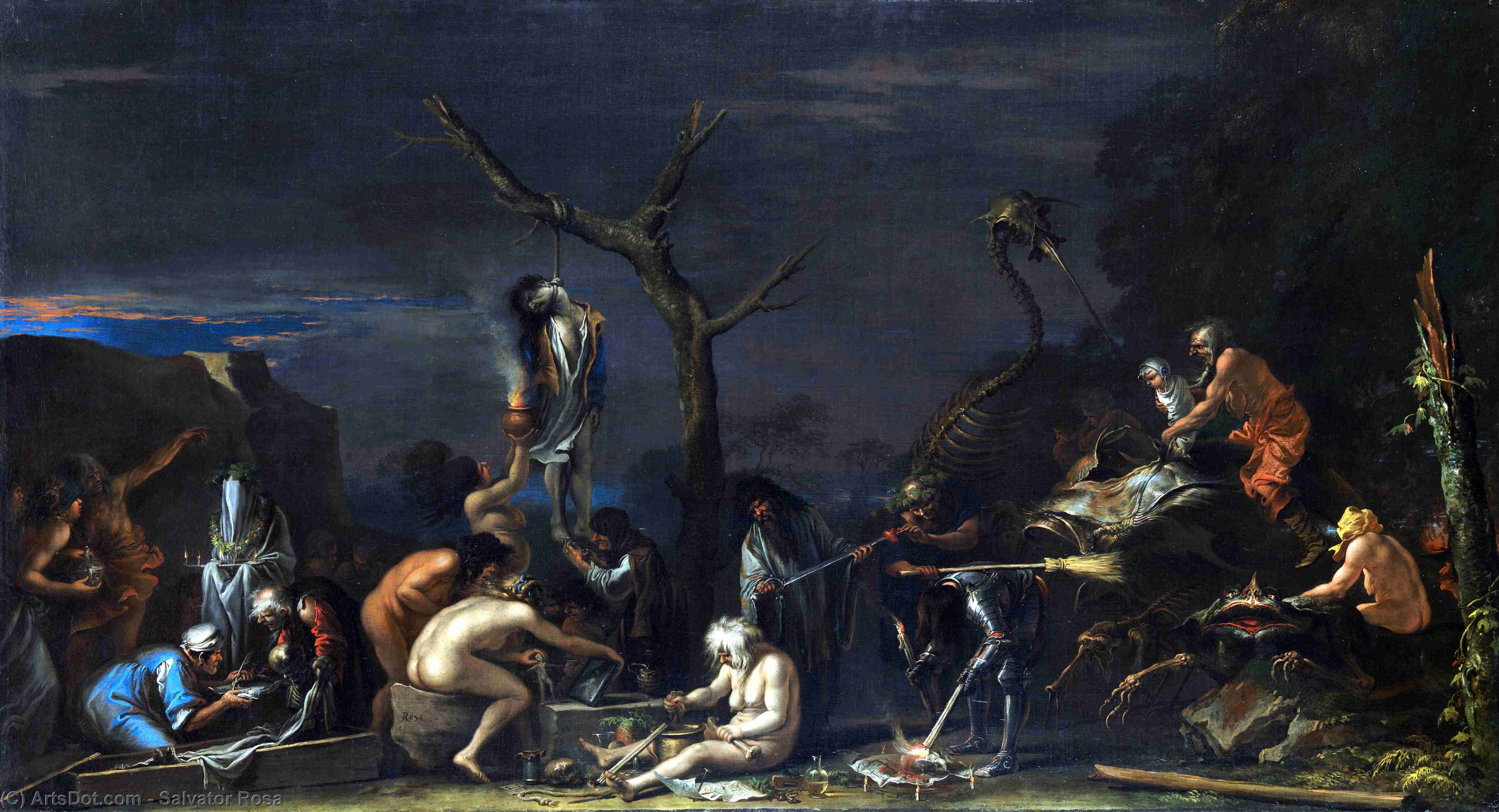 Witches At Their Incantations — Salvator Rosa