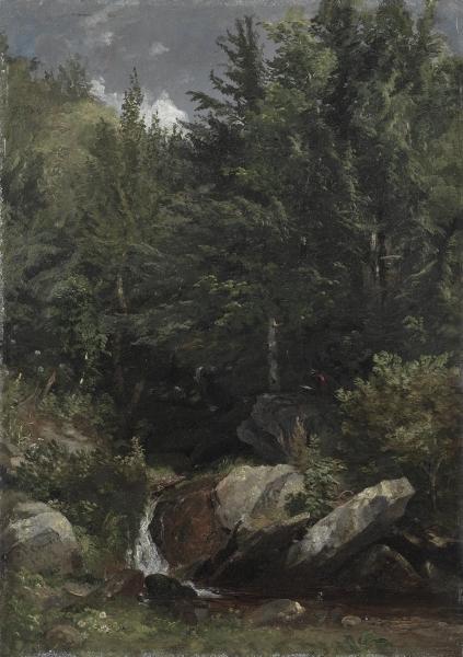 Trees And A Stream On A Hillside — Jasper Francis Cropsey