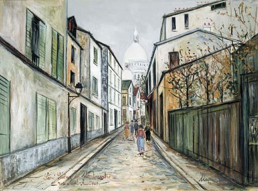 Sacré-coeur De Montmartre And Rue Sainte-rustique — Maurice Utrillo