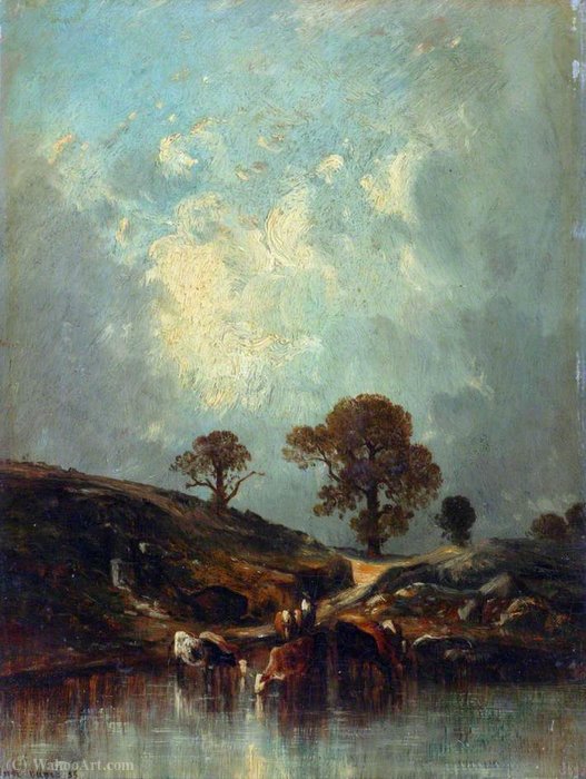 Cows Drinking — Leon Victor Dupre