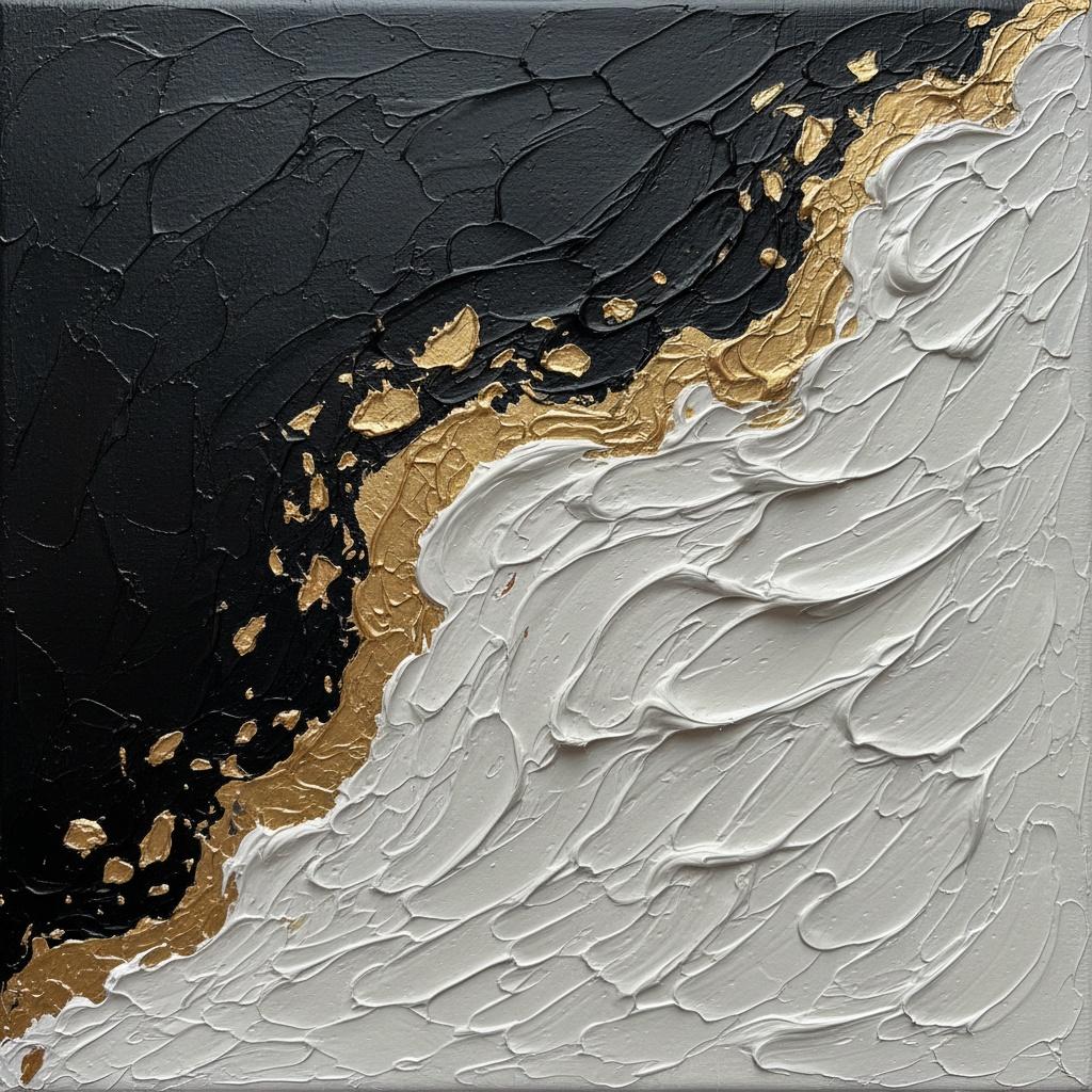Eternal Fracture: The Gilded Boundary Of Obsidian Shadow And Radiant Light — David Moreau