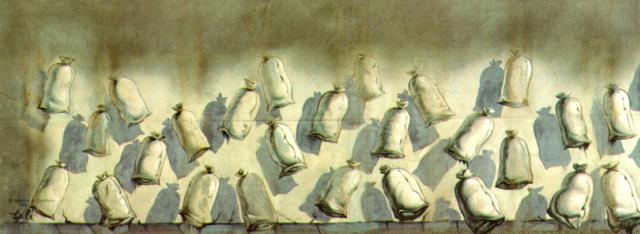 Set Design For The Ballet 'los Sacos Del Molinero', 1949 — Salvador Dalí