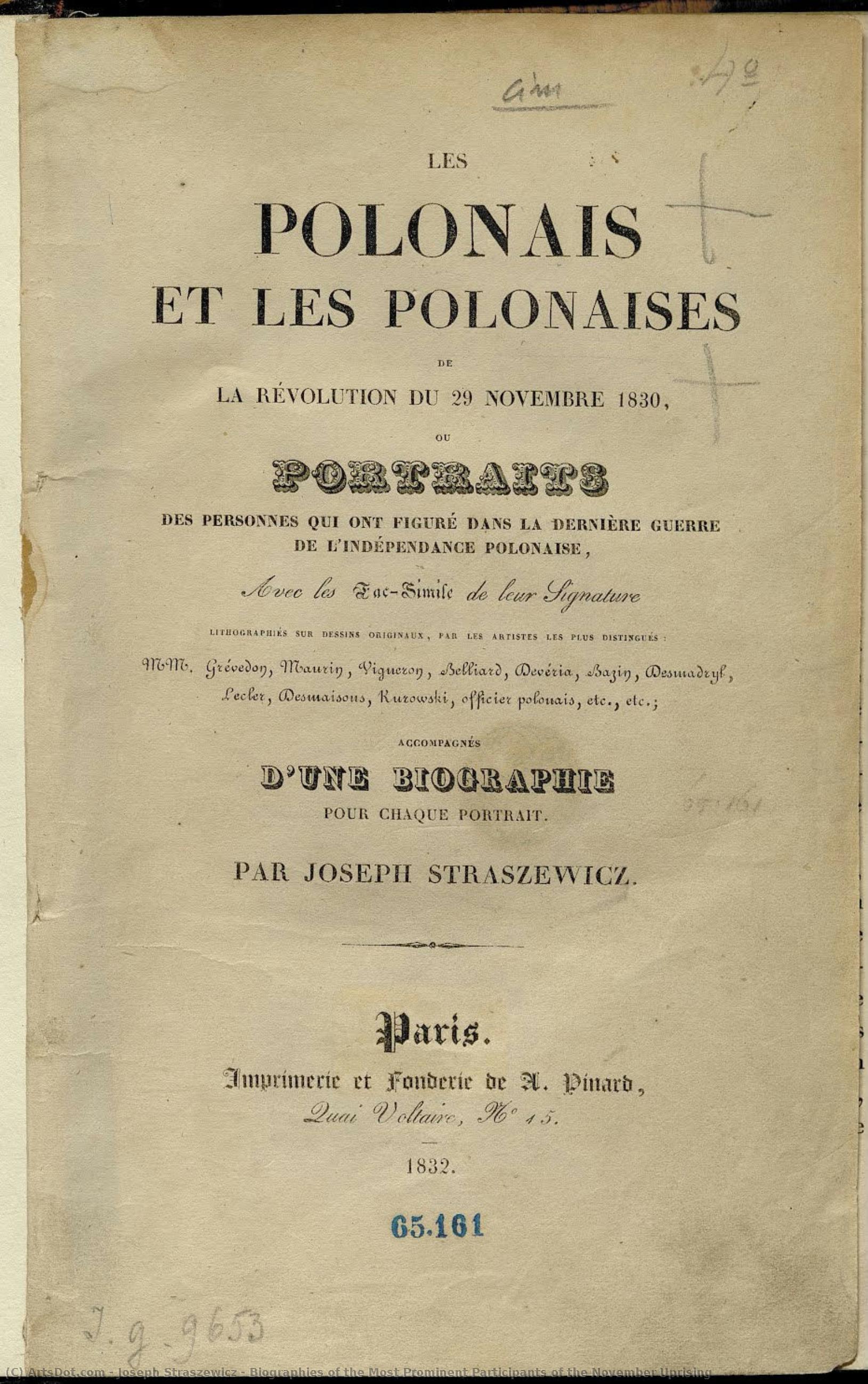 Biographies Of The Most Prominent Participants Of The November Uprising — Joseph Straszewicz