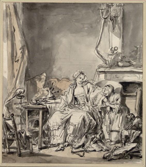 Young Mother And Daughter Having Tea — Jean-baptiste Greuze