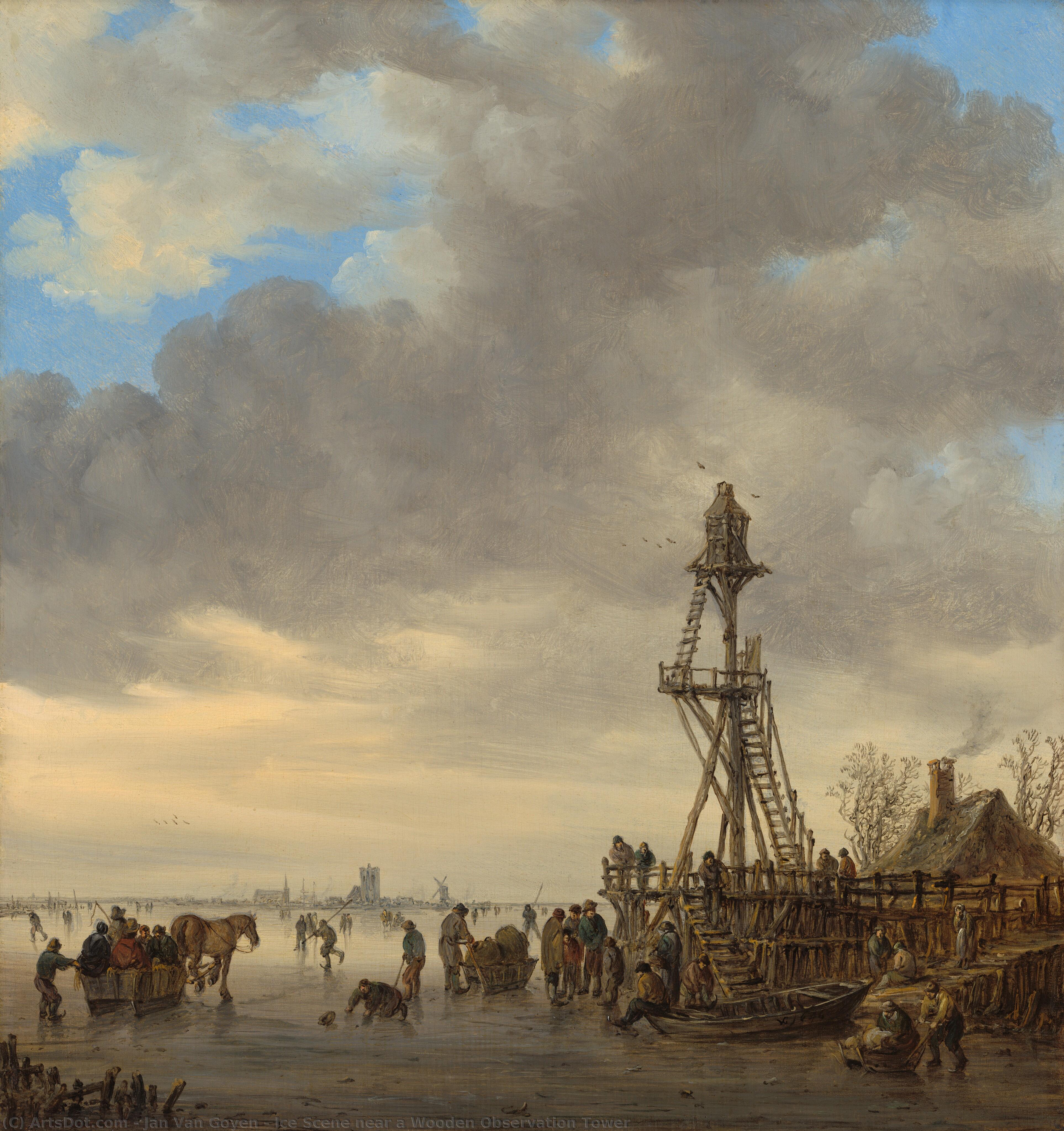 Ice Scene Near A Wooden Observation Tower — Jan Van Goyen