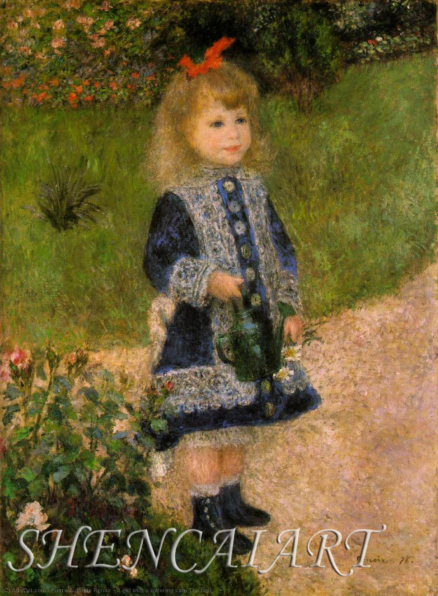A Girl With A Watering Can, The Nati — Pierre-auguste Renoir