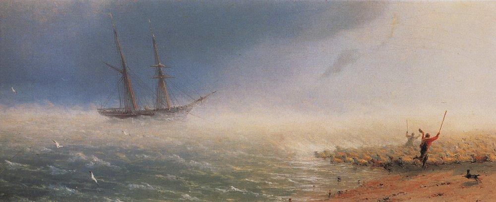 Sheep Which Forced By Storm To The Sea — Ivan Konstantinovich Aivazovsky