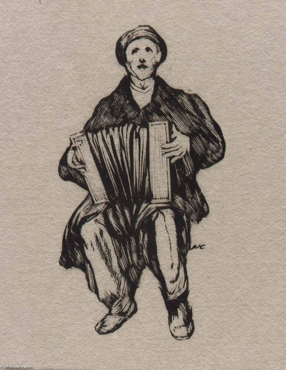 Man With Accordian — Howard Cook
