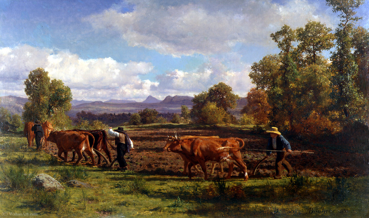Plowing In The Nivernais — Auguste François Bonheur