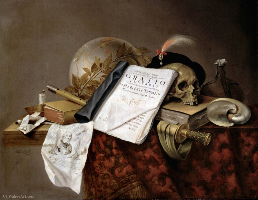 Vanitas Still Life To Death Maarten Tromp In The Battle Of Harpertszoon Terheide (1653) — Pieter Steenwijck