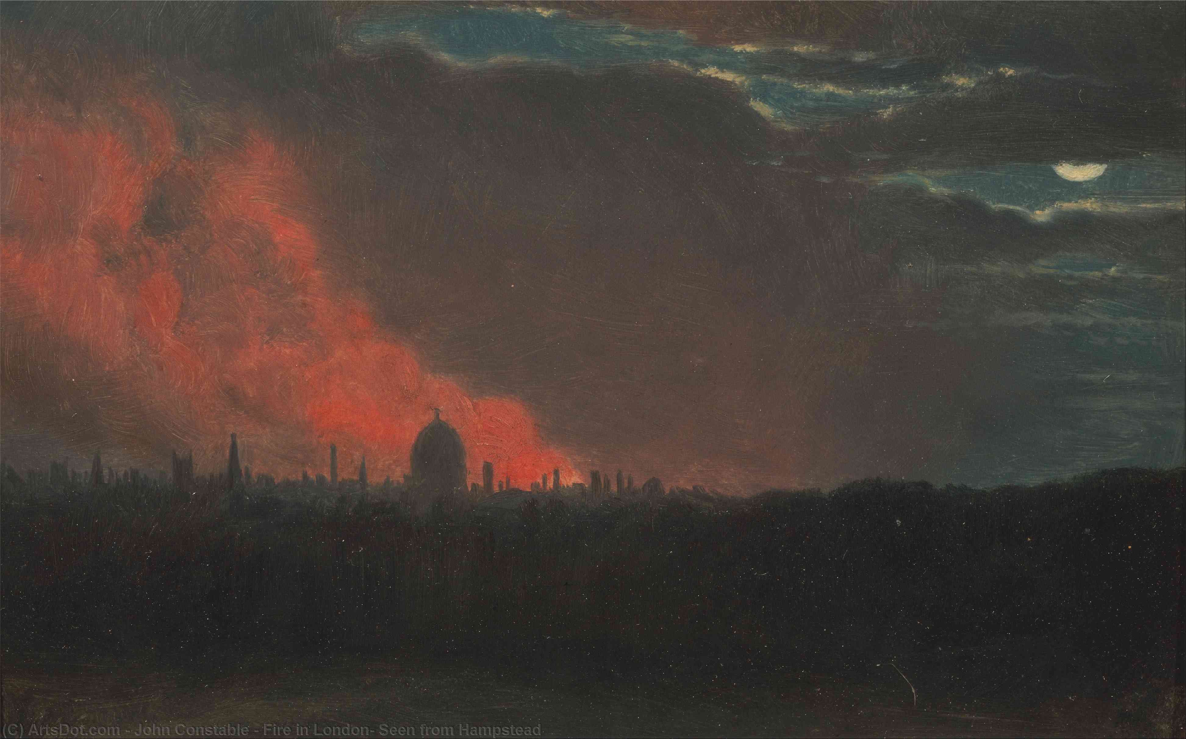 Fire In London, Seen From Hampstead — John Constable