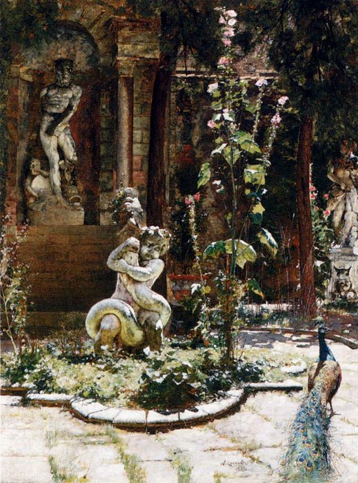 The Garden Of The Palazzo Malipiero — William Logsdail