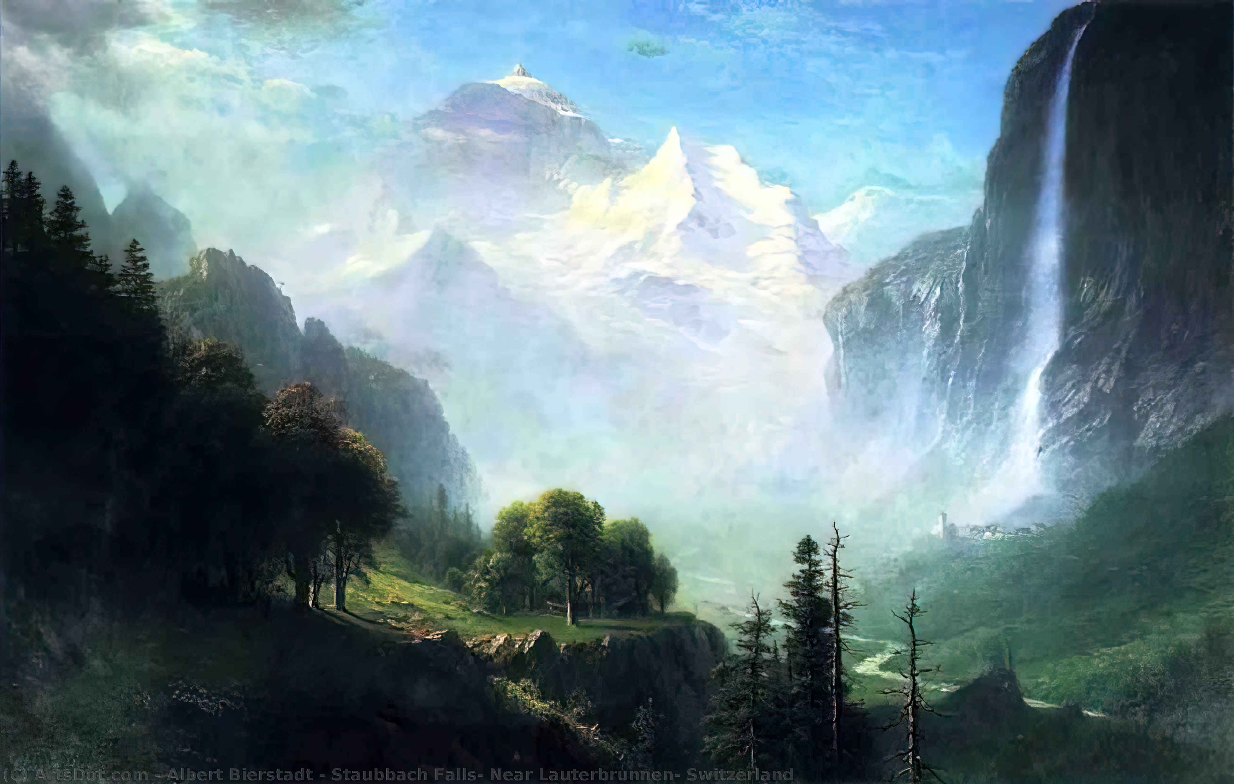 Cascadas De Staubbach, Cerca De Lauterbrunnen, Suiza — Albert Bierstadt