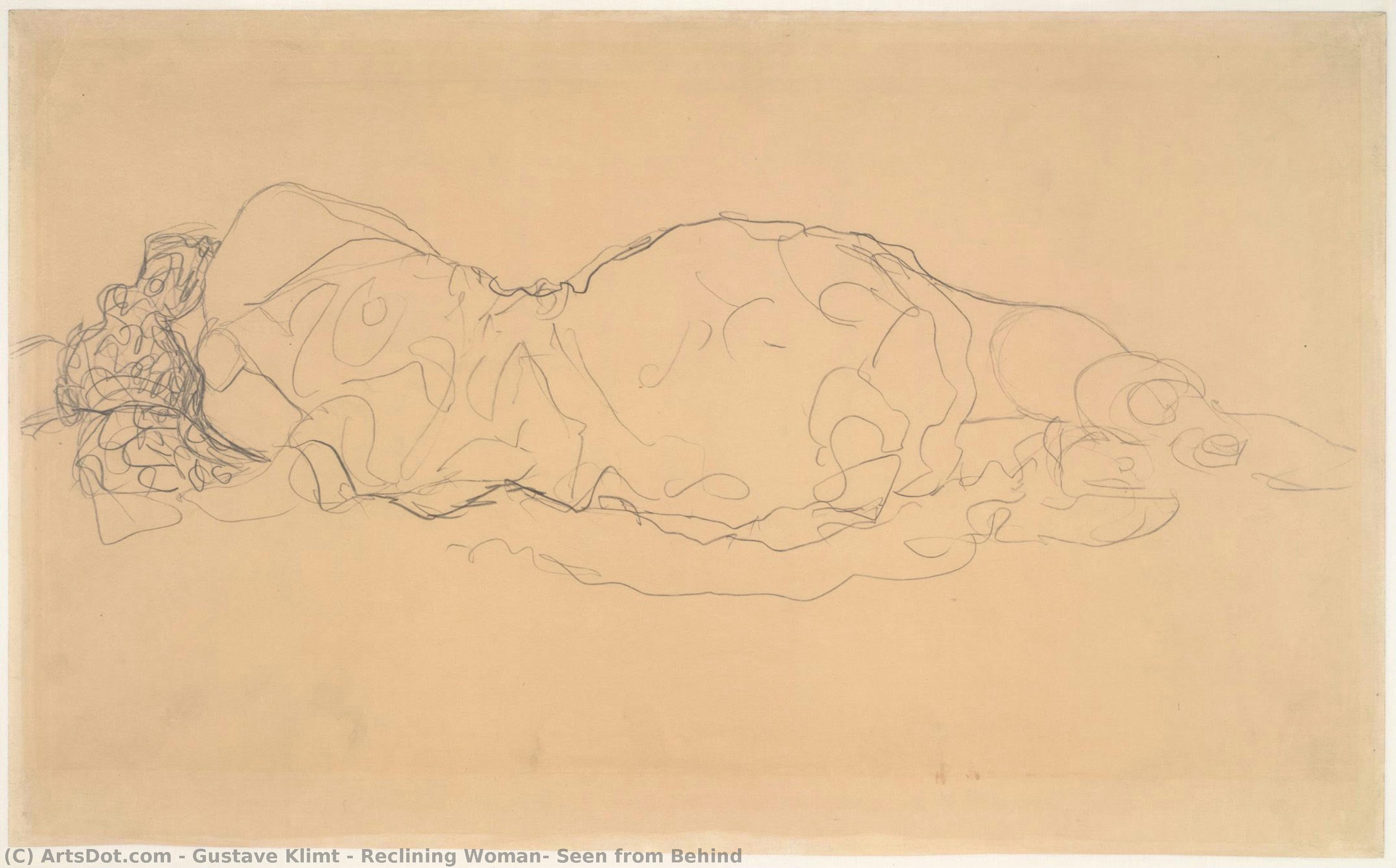 Reclining Woman, Seen From Behind — Gustav Klimt