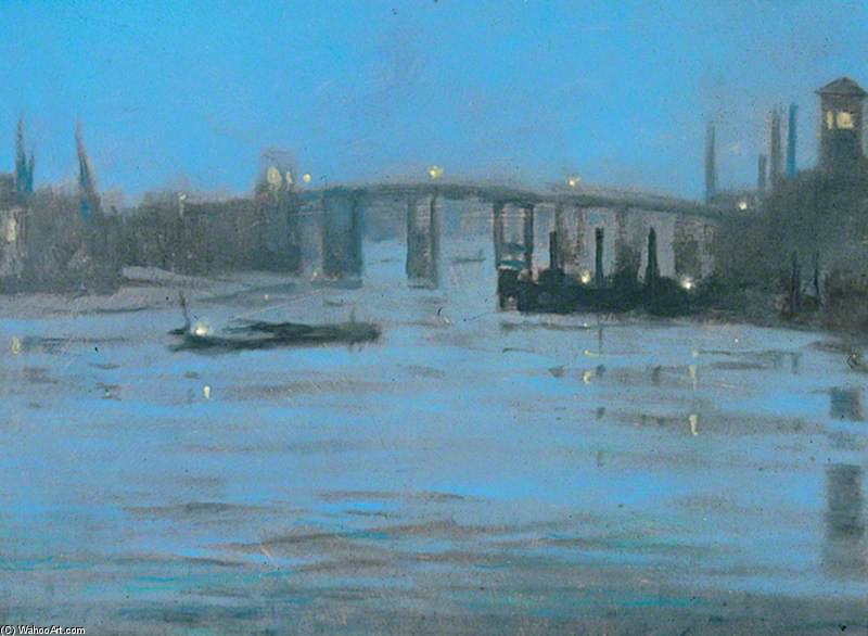 Nocturne, Battersea Old Bridge, London — Walter Greaves