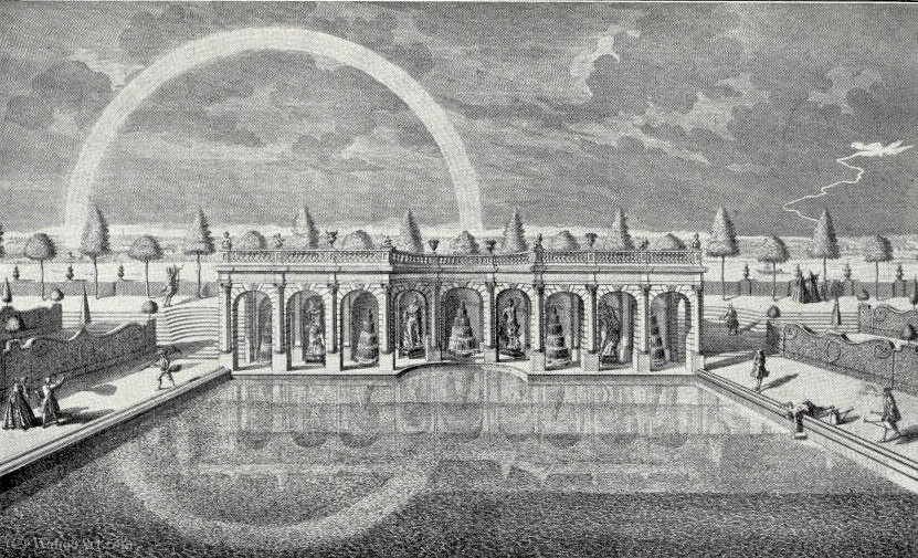 Prospect Of Grottoes With Statues And Water-cases Seynd Of Which Can Be Seen From Above As An Open Gallery Vorbemeldte Fountains And Cascades — Salomon Kleiner