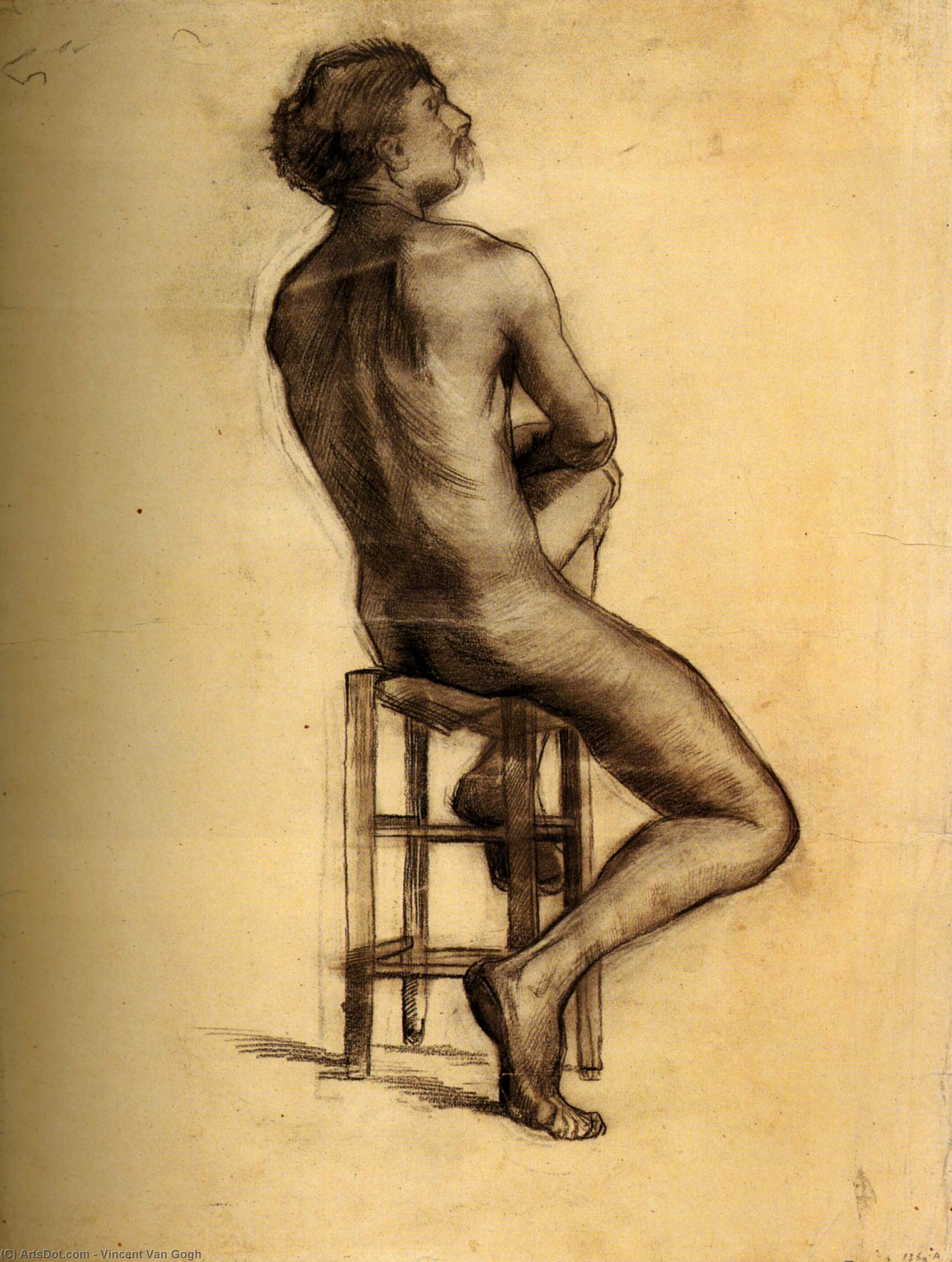 Seated Male Nude Seen From The Back — Vincent Willem Van Gogh