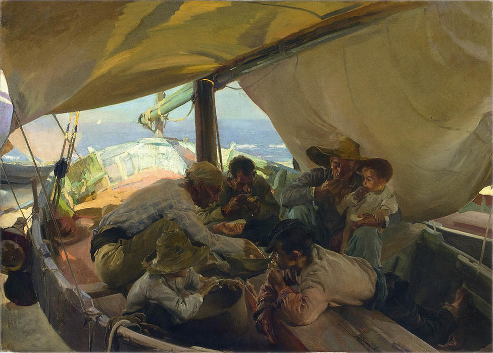 Meal On The Boat — Joaquín Sorolla Y Bastida