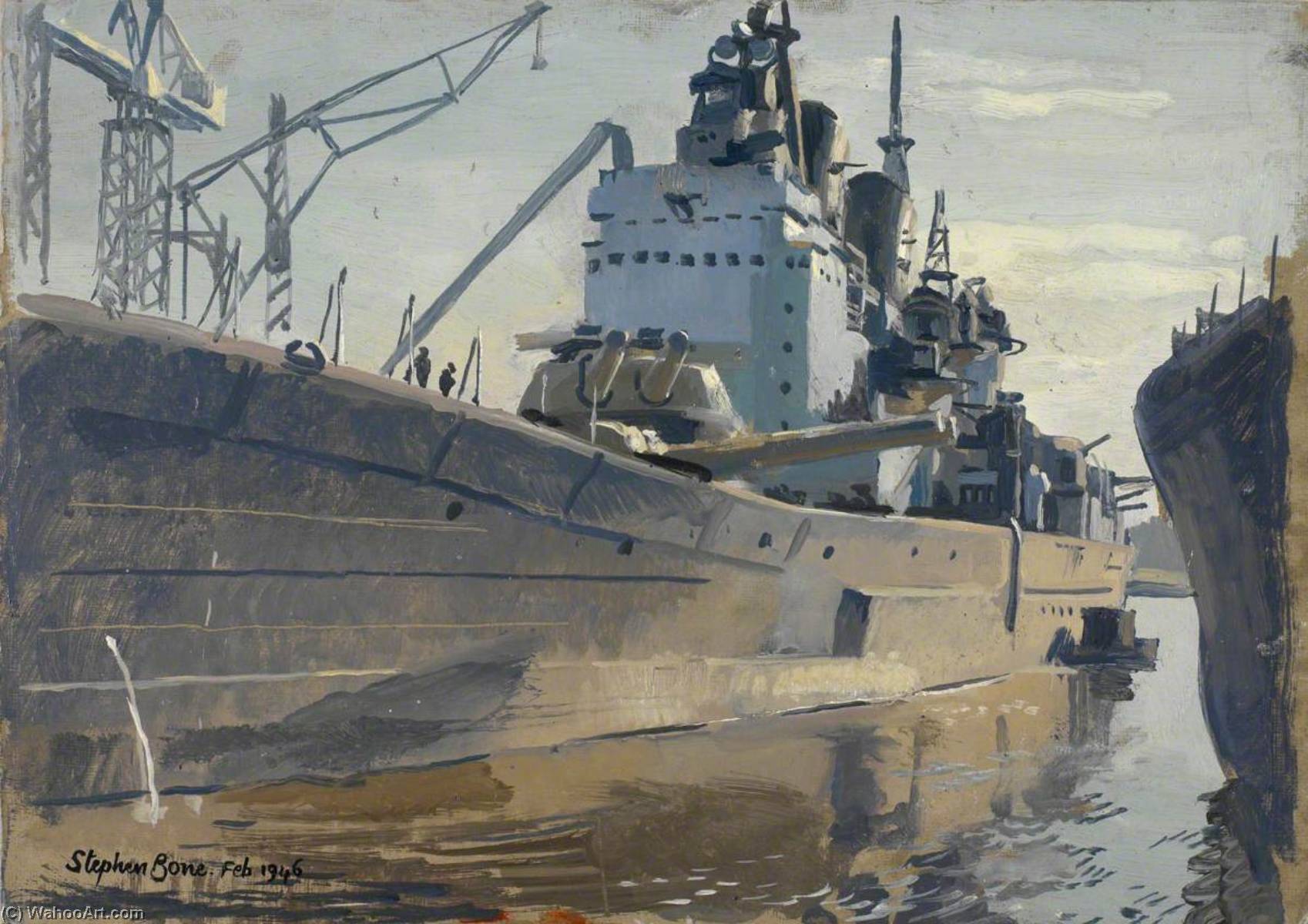 Hms 'vanguard' In Dock, February 1946 — Stephen Bone