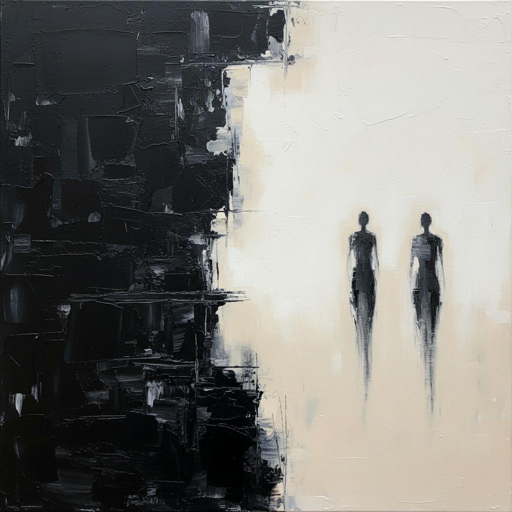 Monolithic Shadows And The Ethereal Dissolution Of Silent Figures In Cream — Laurent Fabre