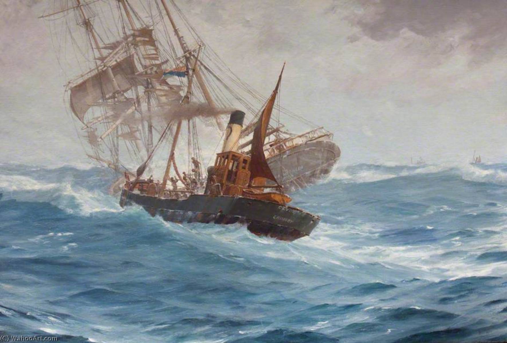 The Rescue Of The 'anna Mathilda' By The Trawler 'clyde', Gy 317 — Thomas Jacques Somerscales