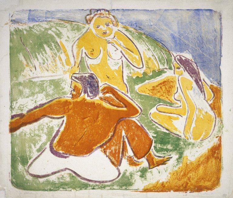 Three Bathers On The Beach — エルンスト・リュドヴィヒ・キルヒナー