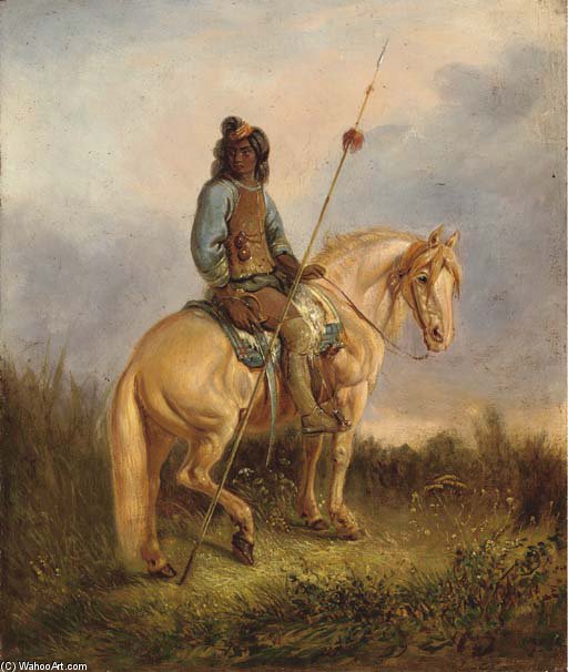 Equestrian Portrait Of A Pehuenche Chief — Johann Moritz Rugendas