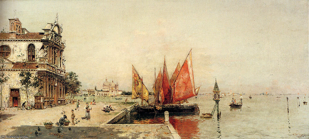 Fishing Boats On The Laguna — Antonio Maria De La Concepcion Reyna Manescau