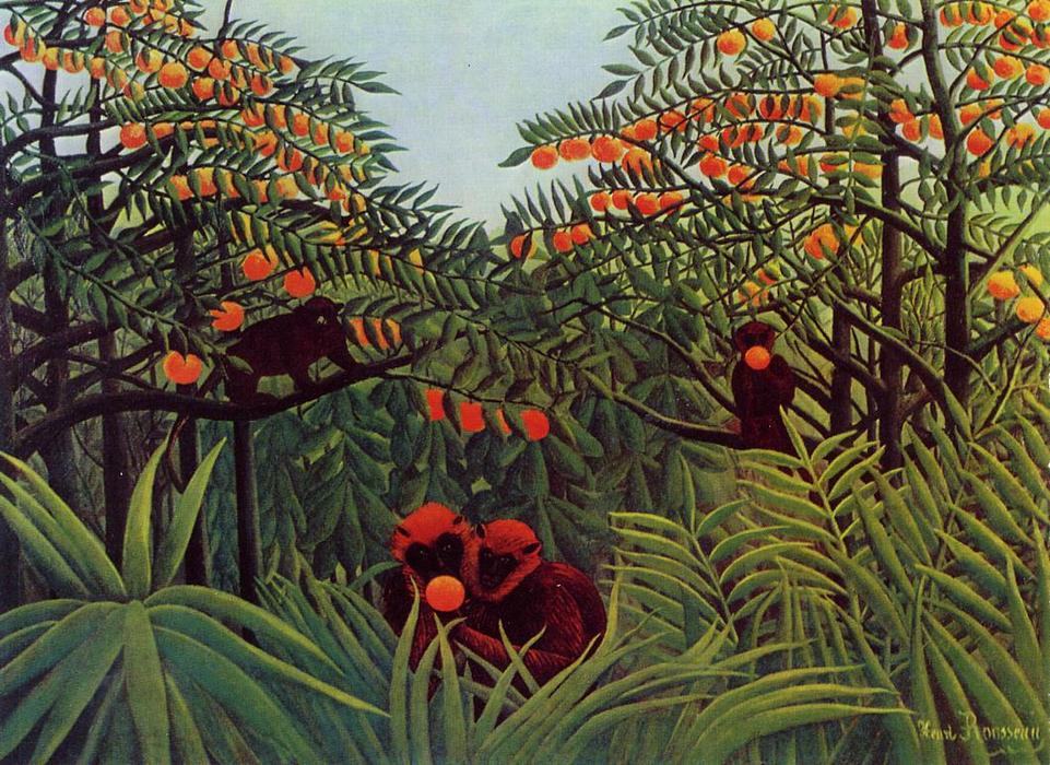 Apes In The Orange Grove — Henri Julien Félix Rousseau (le Douanier)
