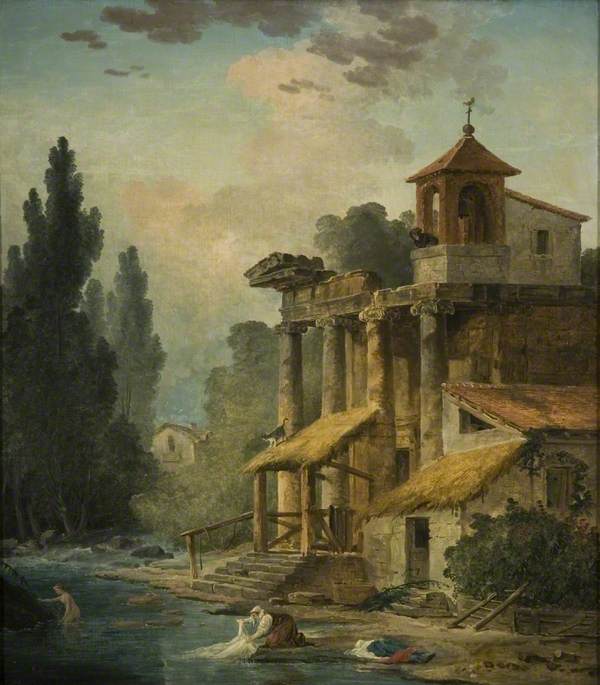 A Caprice With A Hermitage — Hubert Robert