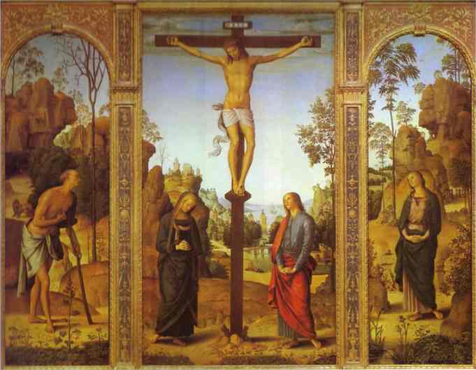 The Crucifixion With The Virgin, St. John, St. Jerome And St. Mary Magdalene — Pietro Perugino (pietro Vannucci)