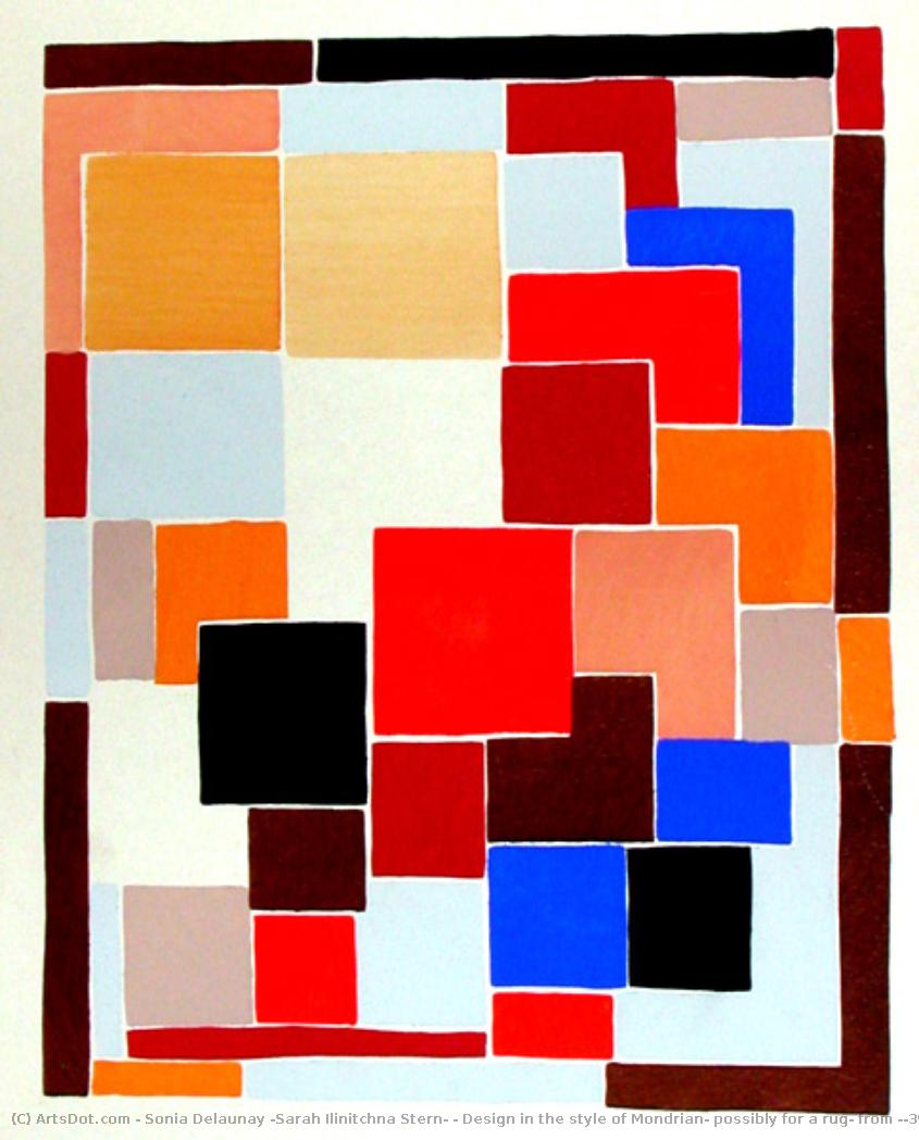 Design In The Style Of Mondrian, Possibly For A Rug, From 'compositions, Colours, Ideas' — Sonia Delaunay (sarah Ilinitchna Stern)