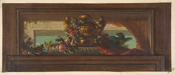 Trompe L'oeil Design Of Birds And Flowers — Eugène Pierre Gourdet
