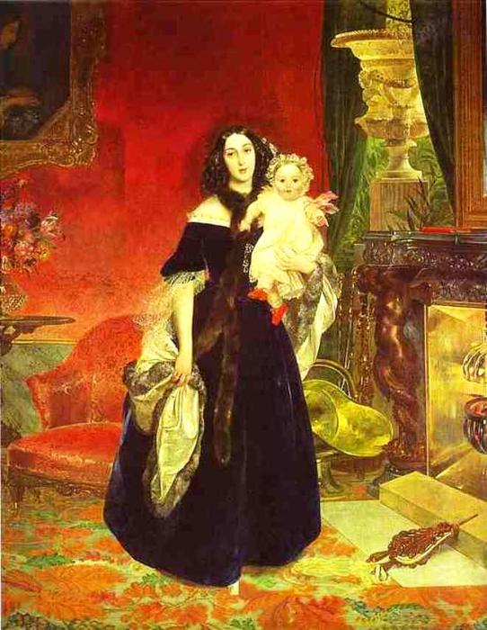 Portrait Of M. A. Beck And Her Daughter M.i. Beck — Karl Brjulov