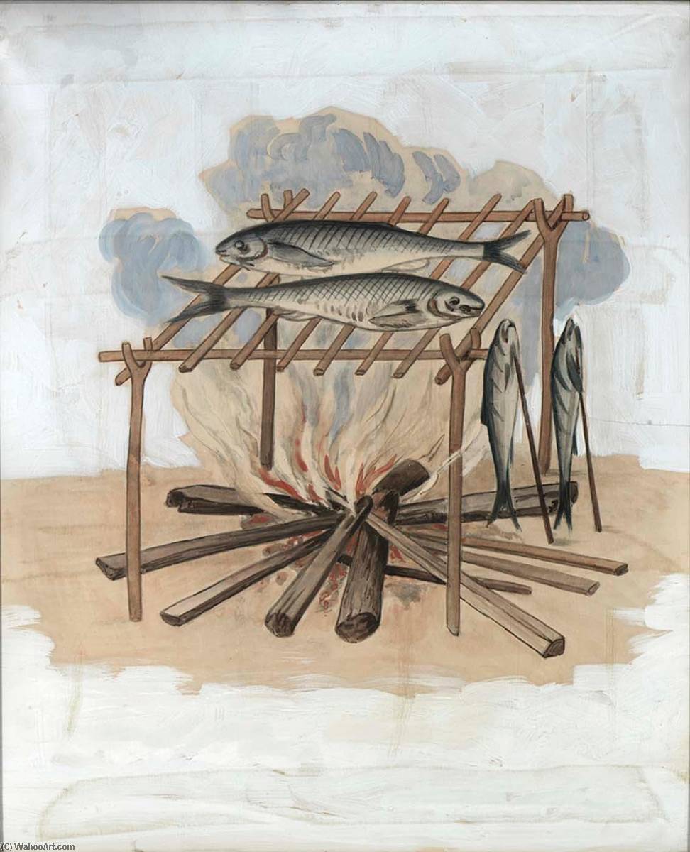 The Broyling Of Their Fish Over The Flame Of Fier — Spencer Nichols