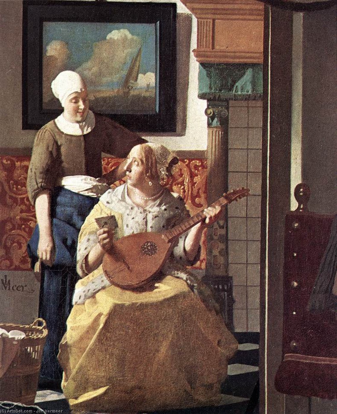 Das Liebesschreiben (detail) — Johannes Vermeer