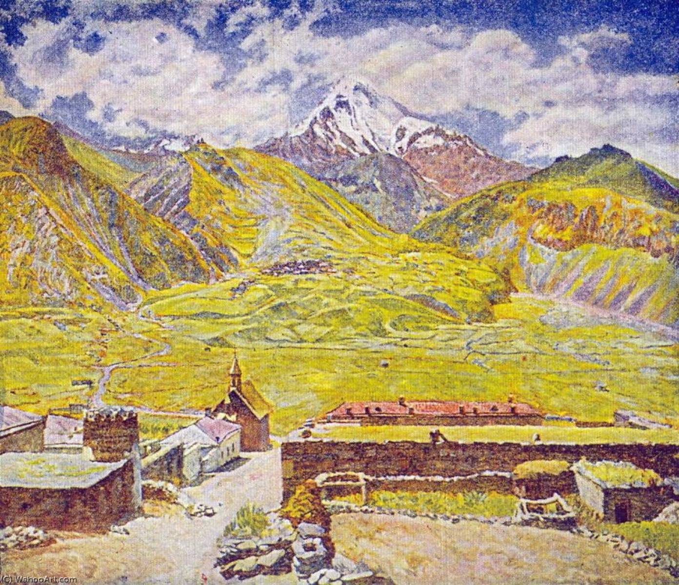 Georgia. The Kazbek Mountain And Village — Ilya Ivanovich Mashkov