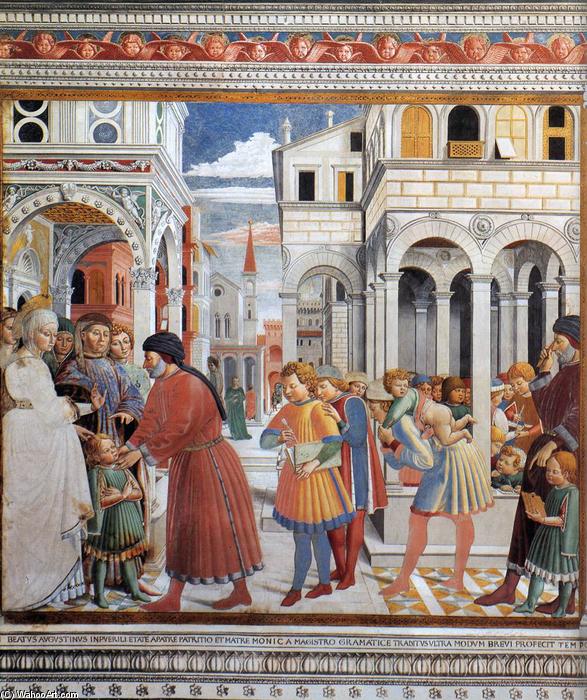 The School Of Tagaste (scene 1, North Wall) — Benozzo Gozzoli