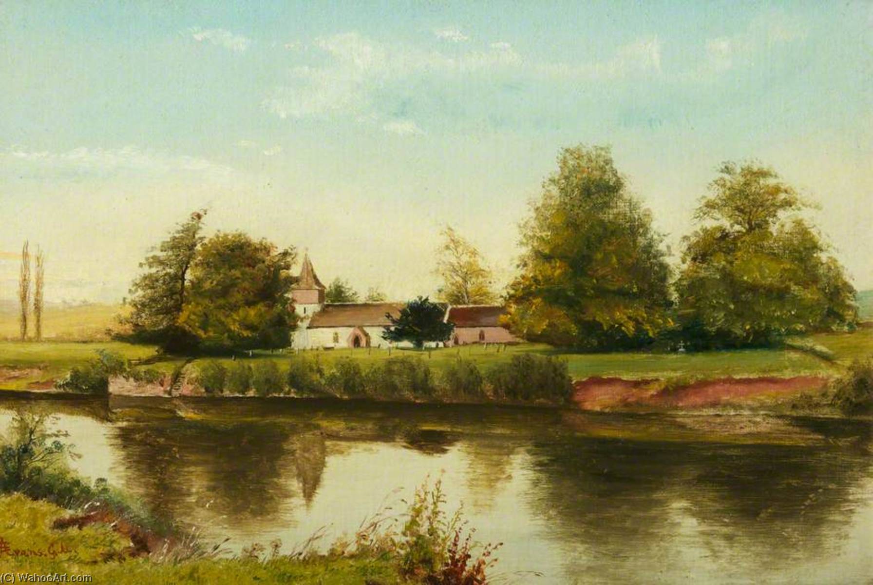 Dixton Church From The Hadnock Side Of Wye — John Arthur Evans