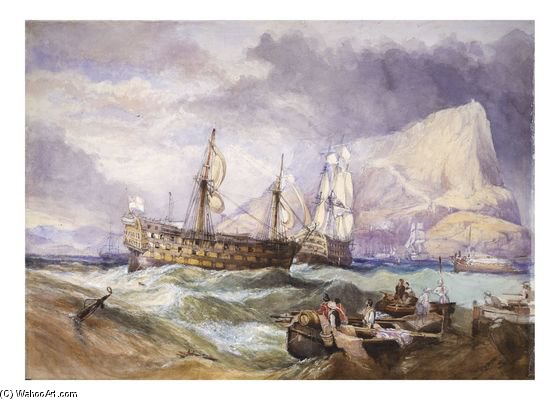 Hms Victory Towed Into Gibraltar — Clarkson Frederick Stanfield