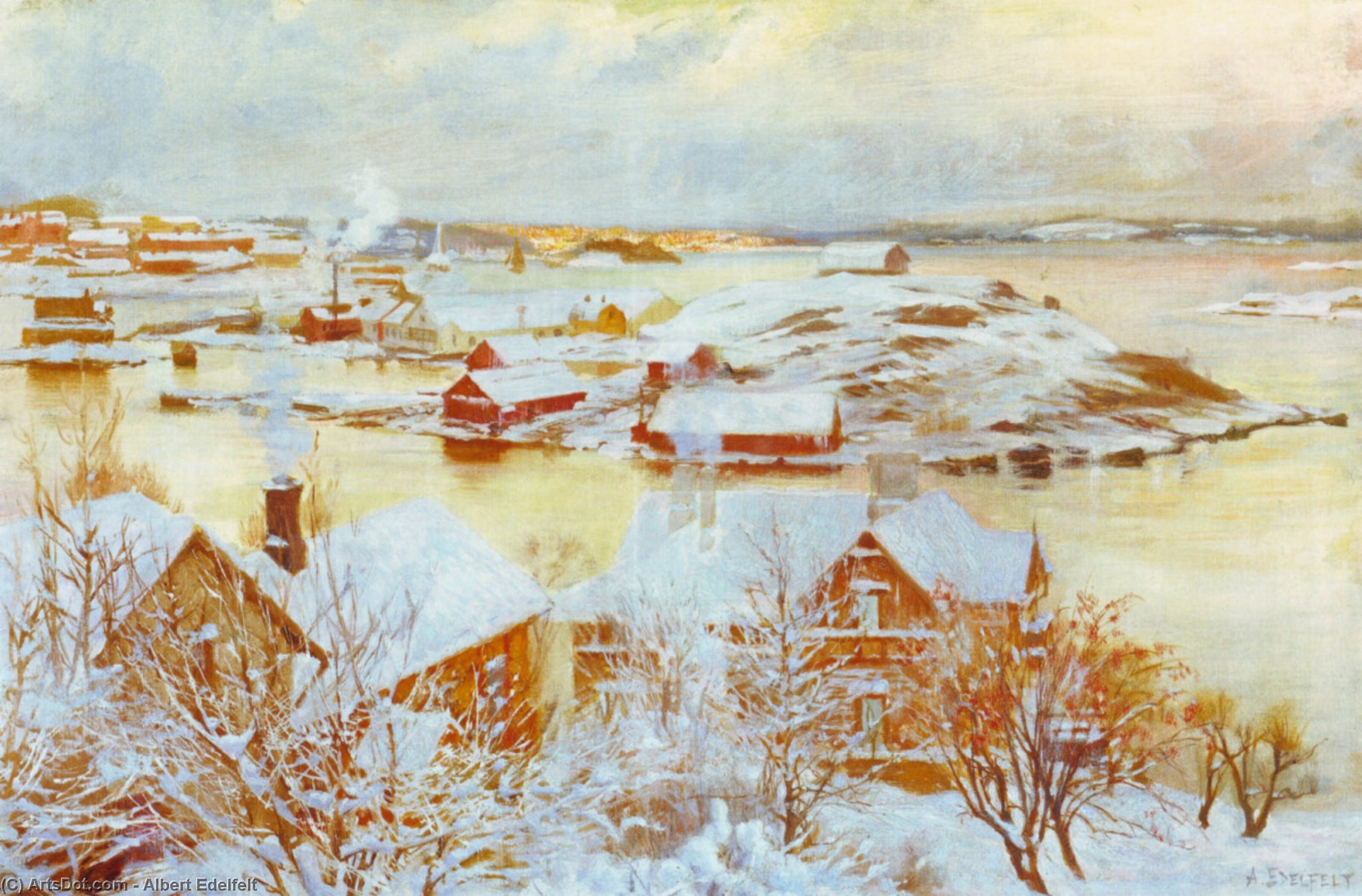 Talvimaisema Kaivopuistosta — Альберт Эдelfель