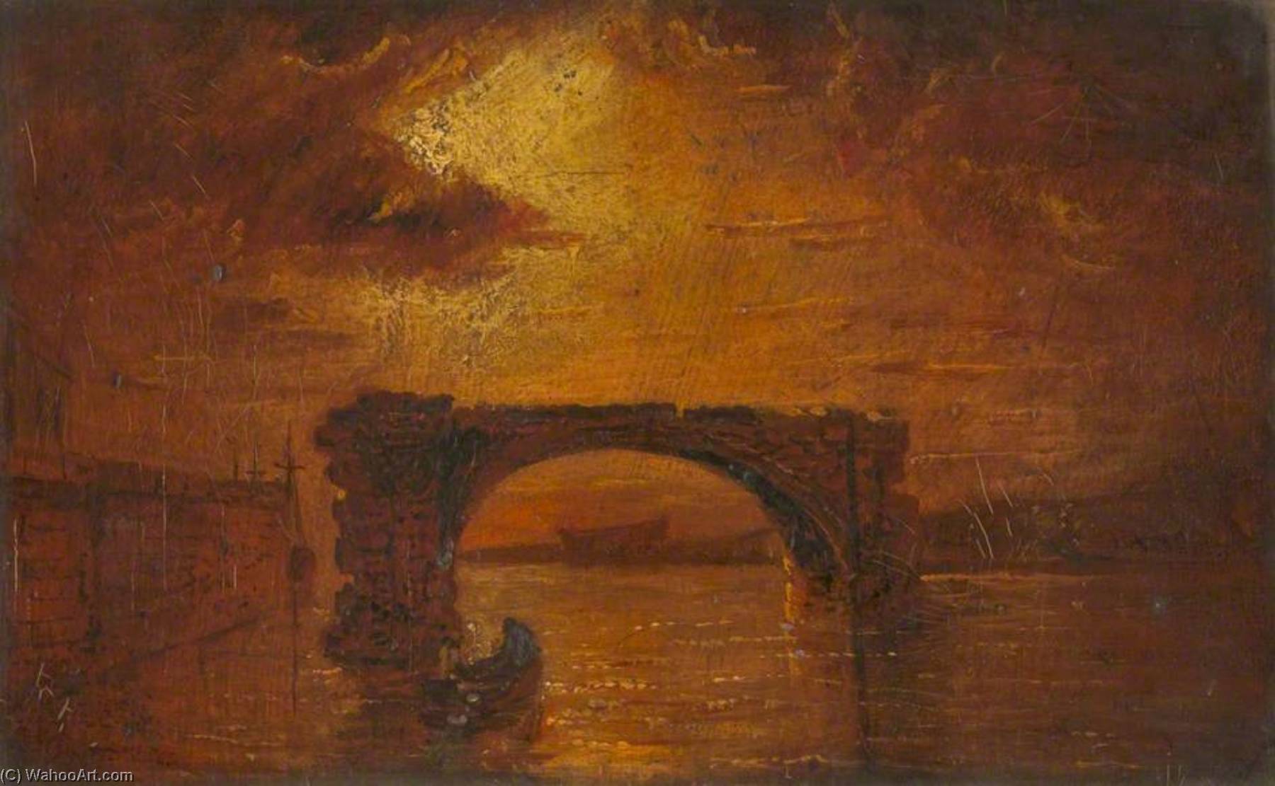 Lancaster Old Bridge With Skerton Shipyard Beyond — John Henderson