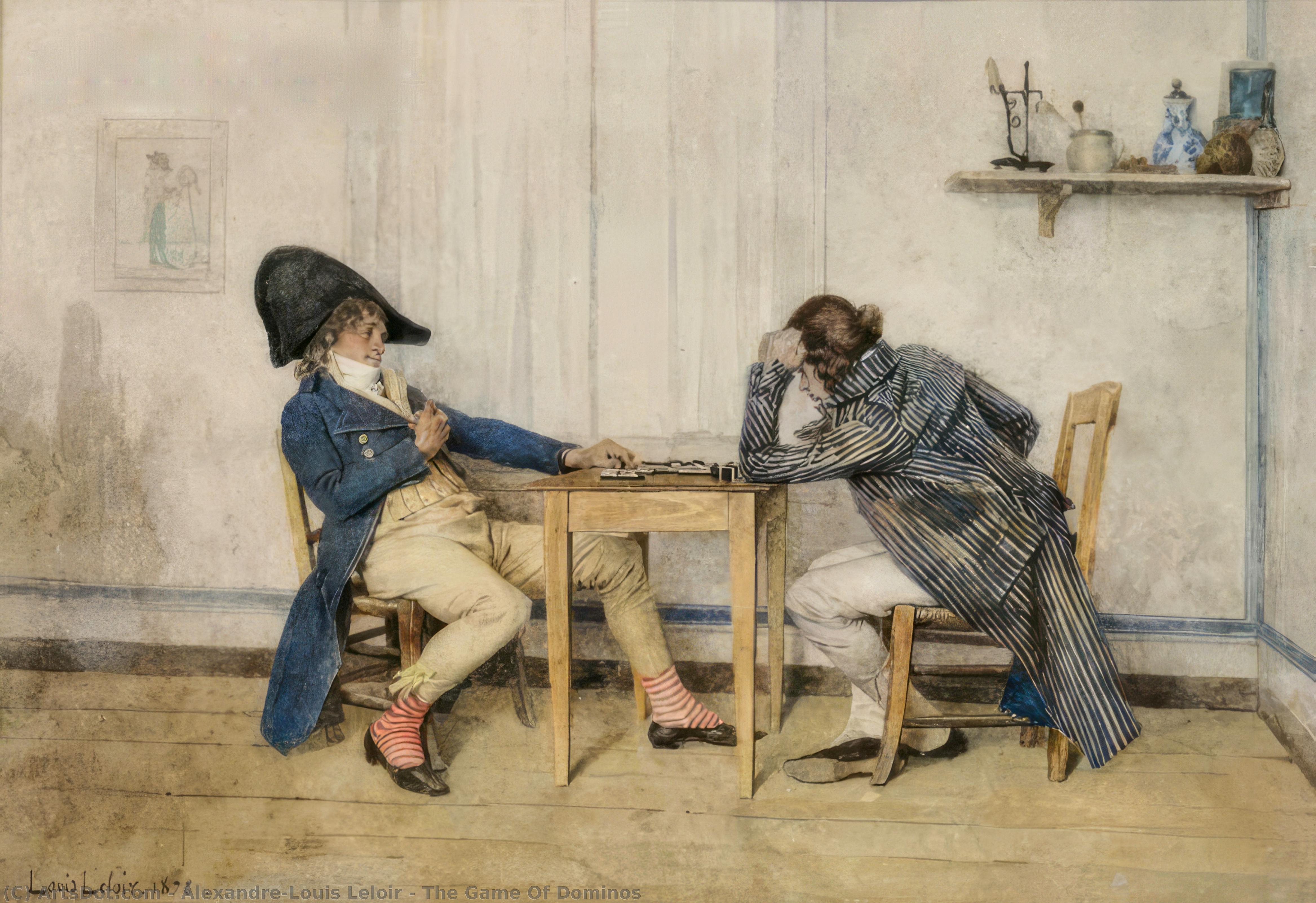 The Game Of Dominos — Alexandre-louis Leloir