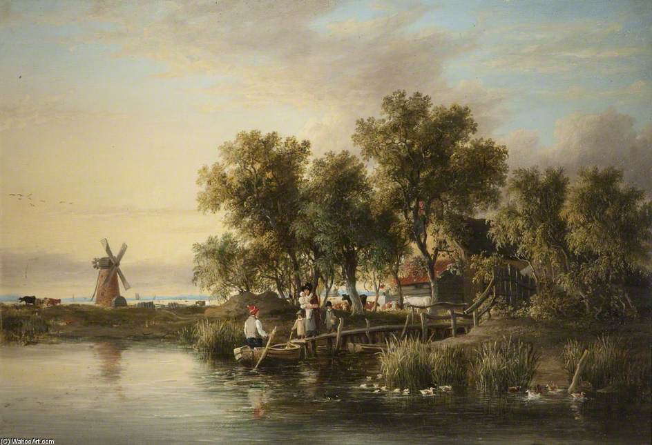 Sunlit Norfolk River Landscape — James Stark