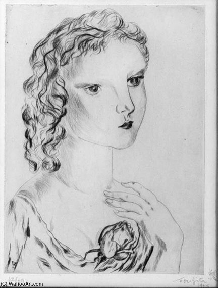 Jeune Fille Avec Une Rose — Léonard Tsuguharu Foujita