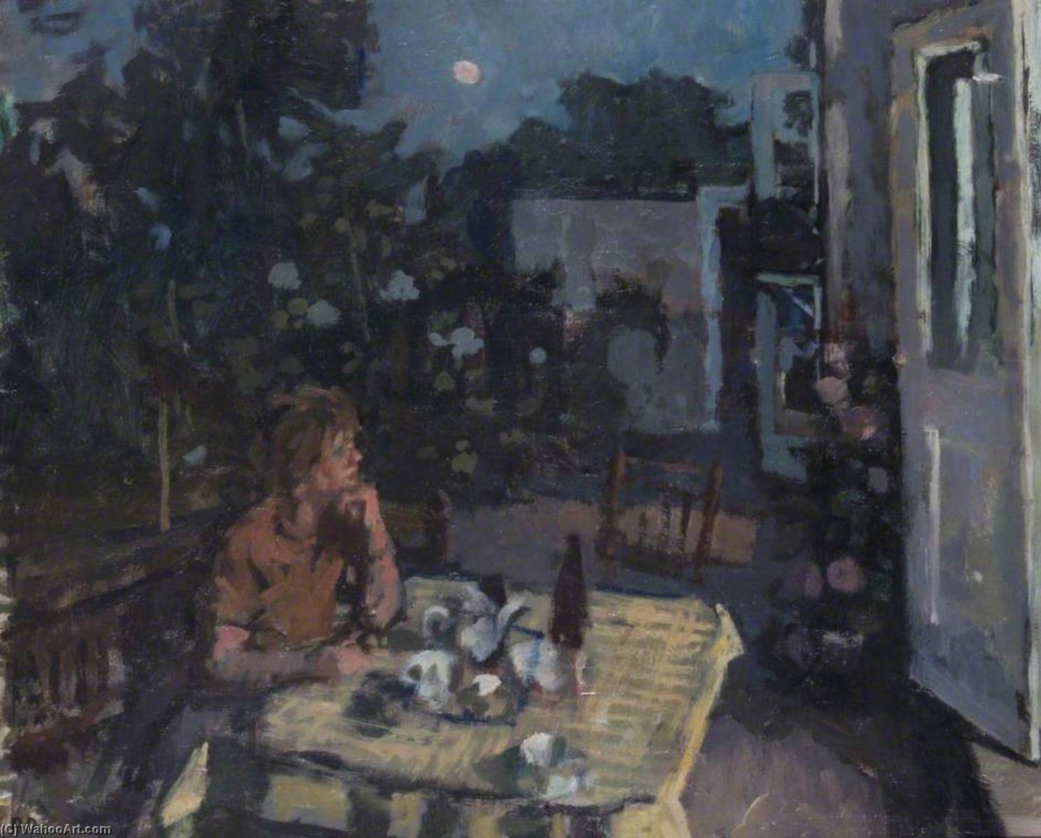 Summer Evening (the Artist's Wife In His Garden At Kew, Evening) — Bernard Dunstan