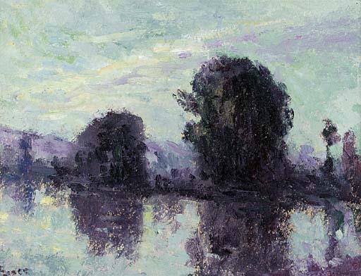 Rolleboise, Clump Of Trees At The Water's Edge — Maximilien Luce