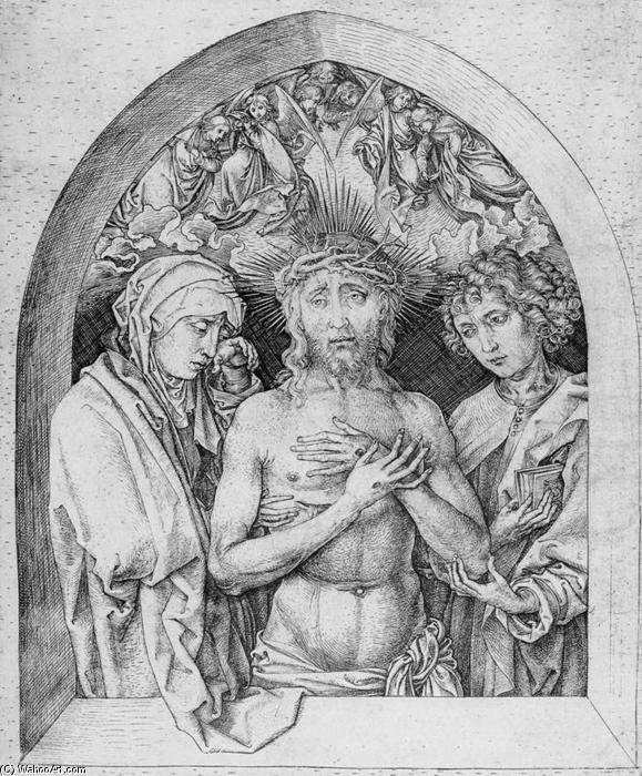 The Man Of Sorrows With The Virgin Mary And St John The Evangelist — Martin Schongauer